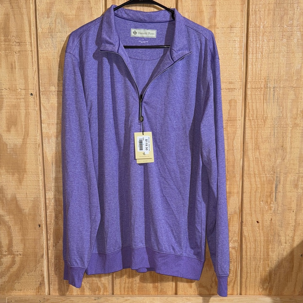 Donald Ross Men’s Purple Long Sleeve Quarter Zip